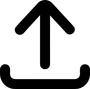 Siyah ve Beyaz Logo Simgesi PNG Biçimini Yükle. Web Sitesi Düğmesi, Mobil Uygulama Arayüzü, Dosya Aktarımı, Belge Paylaşımı, Bulut Depolama ve Veri Yedekleme için Minimalist Düz Tasarımlı Tek Renkli Ok Gönderme İşareti Grafiksel Elemanı