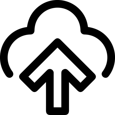 Siyah ve Beyaz Logo Simgesi PNG Biçimini Yükle. Web Sitesi Düğmesi, Mobil Uygulama Arayüzü, Dosya Aktarımı, Belge Paylaşımı, Bulut Depolama ve Veri Yedekleme için Minimalist Düz Tasarımlı Tek Renkli Ok Gönderme İşareti Grafiksel Elemanı