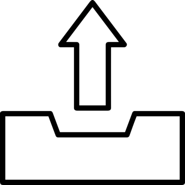 Siyah ve Beyaz Logo Simgesi PNG Biçimini Yükle. Web Sitesi Düğmesi, Mobil Uygulama Arayüzü, Dosya Aktarımı, Belge Paylaşımı, Bulut Depolama ve Veri Yedekleme için Minimalist Düz Tasarımlı Tek Renkli Ok Gönderme İşareti Grafiksel Elemanı