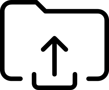 Siyah ve Beyaz Logo Simgesi PNG Biçimini Yükle. Web Sitesi Düğmesi, Mobil Uygulama Arayüzü, Dosya Aktarımı, Belge Paylaşımı, Bulut Depolama ve Veri Yedekleme için Minimalist Düz Tasarımlı Tek Renkli Ok Gönderme İşareti Grafiksel Elemanı
