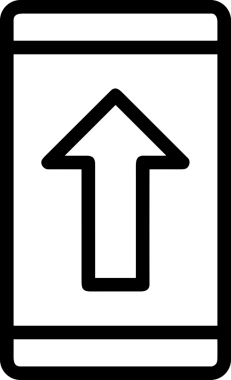 Siyah ve Beyaz Logo Simgesi PNG Biçimini Yükle. Web Sitesi Düğmesi, Mobil Uygulama Arayüzü, Dosya Aktarımı, Belge Paylaşımı, Bulut Depolama ve Veri Yedekleme için Minimalist Düz Tasarımlı Tek Renkli Ok Gönderme İşareti Grafiksel Elemanı