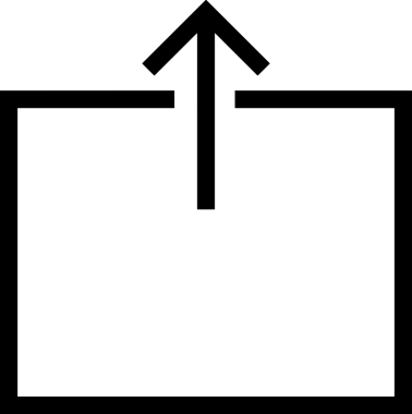 Siyah ve Beyaz Logo Simgesi PNG Biçimini Yükle. Web Sitesi Düğmesi, Mobil Uygulama Arayüzü, Dosya Aktarımı, Belge Paylaşımı, Bulut Depolama ve Veri Yedekleme için Minimalist Düz Tasarımlı Tek Renkli Ok Gönderme İşareti Grafiksel Elemanı