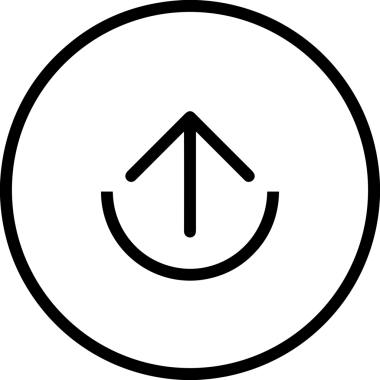 Siyah ve Beyaz Logo Simgesi PNG Biçimini Yükle. Web Sitesi Düğmesi, Mobil Uygulama Arayüzü, Dosya Aktarımı, Belge Paylaşımı, Bulut Depolama ve Veri Yedekleme için Minimalist Düz Tasarımlı Tek Renkli Ok Gönderme İşareti Grafiksel Elemanı