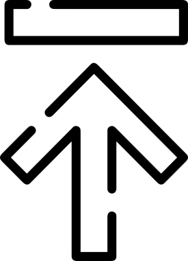 Siyah ve Beyaz Logo Simgesi PNG Biçimini Yükle. Web Sitesi Düğmesi, Mobil Uygulama Arayüzü, Dosya Aktarımı, Belge Paylaşımı, Bulut Depolama ve Veri Yedekleme için Minimalist Düz Tasarımlı Tek Renkli Ok Gönderme İşareti Grafiksel Elemanı