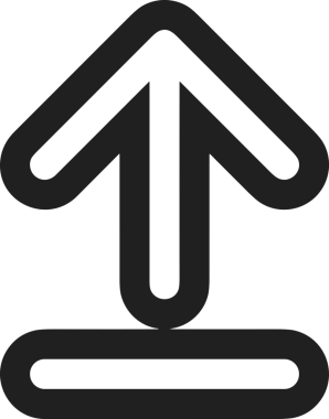 Siyah ve Beyaz Logo Simgesi PNG Biçimini Yükle. Web Sitesi Düğmesi, Mobil Uygulama Arayüzü, Dosya Aktarımı, Belge Paylaşımı, Bulut Depolama ve Veri Yedekleme için Minimalist Düz Tasarımlı Tek Renkli Ok Gönderme İşareti Grafiksel Elemanı