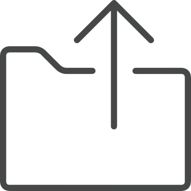 Siyah ve Beyaz Logo Simgesi PNG Biçimini Yükle. Web Sitesi Düğmesi, Mobil Uygulama Arayüzü, Dosya Aktarımı, Belge Paylaşımı, Bulut Depolama ve Veri Yedekleme için Minimalist Düz Tasarımlı Tek Renkli Ok Gönderme İşareti Grafiksel Elemanı