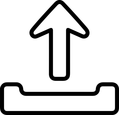 Siyah ve Beyaz Logo Simgesi PNG Biçimini Yükle. Web Sitesi Düğmesi, Mobil Uygulama Arayüzü, Dosya Aktarımı, Belge Paylaşımı, Bulut Depolama ve Veri Yedekleme için Minimalist Düz Tasarımlı Tek Renkli Ok Gönderme İşareti Grafiksel Elemanı