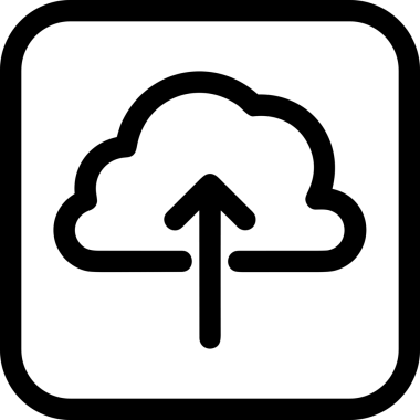 Siyah ve Beyaz Logo Simgesi PNG Biçimini Yükle. Web Sitesi Düğmesi, Mobil Uygulama Arayüzü, Dosya Aktarımı, Belge Paylaşımı, Bulut Depolama ve Veri Yedekleme için Minimalist Düz Tasarımlı Tek Renkli Ok Gönderme İşareti Grafiksel Elemanı