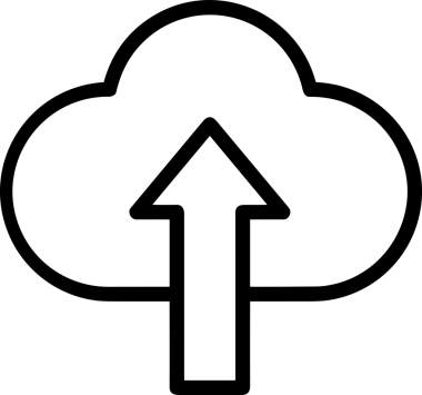 Siyah ve Beyaz Logo Simgesi PNG Biçimini Yükle. Web Sitesi Düğmesi, Mobil Uygulama Arayüzü, Dosya Aktarımı, Belge Paylaşımı, Bulut Depolama ve Veri Yedekleme için Minimalist Düz Tasarımlı Tek Renkli Ok Gönderme İşareti Grafiksel Elemanı