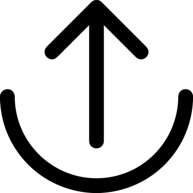 Siyah ve Beyaz Logo Simgesi PNG Biçimini Yükle. Web Sitesi Düğmesi, Mobil Uygulama Arayüzü, Dosya Aktarımı, Belge Paylaşımı, Bulut Depolama ve Veri Yedekleme için Minimalist Düz Tasarımlı Tek Renkli Ok Gönderme İşareti Grafiksel Elemanı