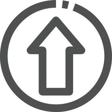 Siyah ve Beyaz Logo Simgesi PNG Biçimini Yükle. Web Sitesi Düğmesi, Mobil Uygulama Arayüzü, Dosya Aktarımı, Belge Paylaşımı, Bulut Depolama ve Veri Yedekleme için Minimalist Düz Tasarımlı Tek Renkli Ok Gönderme İşareti Grafiksel Elemanı