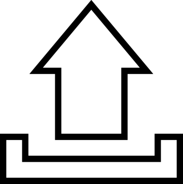 Siyah ve Beyaz Logo Simgesi PNG Biçimini Yükle. Web Sitesi Düğmesi, Mobil Uygulama Arayüzü, Dosya Aktarımı, Belge Paylaşımı, Bulut Depolama ve Veri Yedekleme için Minimalist Düz Tasarımlı Tek Renkli Ok Gönderme İşareti Grafiksel Elemanı