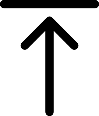 Siyah ve Beyaz Logo Simgesi PNG Biçimini Yükle. Web Sitesi Düğmesi, Mobil Uygulama Arayüzü, Dosya Aktarımı, Belge Paylaşımı, Bulut Depolama ve Veri Yedekleme için Minimalist Düz Tasarımlı Tek Renkli Ok Gönderme İşareti Grafiksel Elemanı