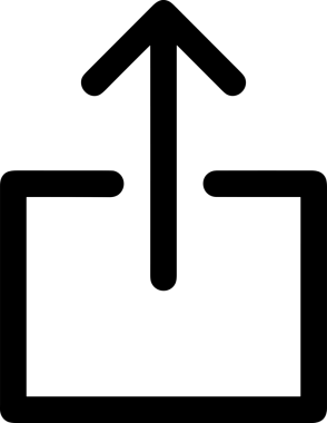 Siyah ve Beyaz Logo Simgesi PNG Biçimini Yükle. Web Sitesi Düğmesi, Mobil Uygulama Arayüzü, Dosya Aktarımı, Belge Paylaşımı, Bulut Depolama ve Veri Yedekleme için Minimalist Düz Tasarımlı Tek Renkli Ok Gönderme İşareti Grafiksel Elemanı
