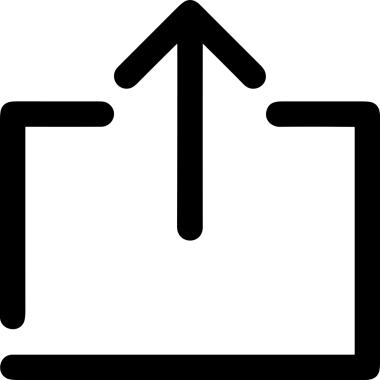 Siyah ve Beyaz Logo Simgesi PNG Biçimini Yükle. Web Sitesi Düğmesi, Mobil Uygulama Arayüzü, Dosya Aktarımı, Belge Paylaşımı, Bulut Depolama ve Veri Yedekleme için Minimalist Düz Tasarımlı Tek Renkli Ok Gönderme İşareti Grafiksel Elemanı
