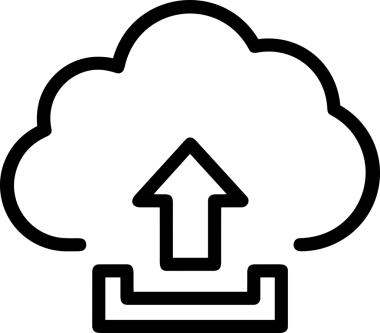 Siyah ve Beyaz Logo Simgesi PNG Biçimini Yükle. Web Sitesi Düğmesi, Mobil Uygulama Arayüzü, Dosya Aktarımı, Belge Paylaşımı, Bulut Depolama ve Veri Yedekleme için Minimalist Düz Tasarımlı Tek Renkli Ok Gönderme İşareti Grafiksel Elemanı