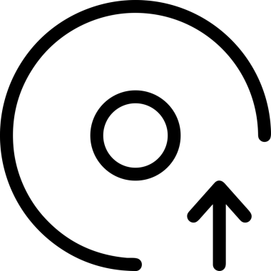 Siyah ve Beyaz Logo Simgesi PNG Biçimini Yükle. Web Sitesi Düğmesi, Mobil Uygulama Arayüzü, Dosya Aktarımı, Belge Paylaşımı, Bulut Depolama ve Veri Yedekleme için Minimalist Düz Tasarımlı Tek Renkli Ok Gönderme İşareti Grafiksel Elemanı