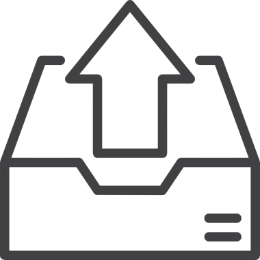 Siyah ve Beyaz Logo Simgesi PNG Biçimini Yükle. Web Sitesi Düğmesi, Mobil Uygulama Arayüzü, Dosya Aktarımı, Belge Paylaşımı, Bulut Depolama ve Veri Yedekleme için Minimalist Düz Tasarımlı Tek Renkli Ok Gönderme İşareti Grafiksel Elemanı