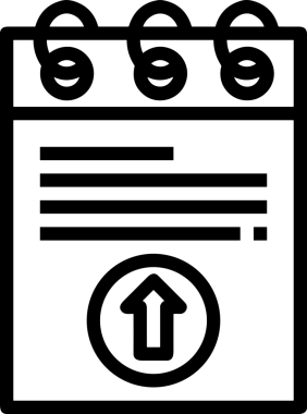 Siyah ve Beyaz Logo Simgesi PNG Biçimini Yükle. Web Sitesi Düğmesi, Mobil Uygulama Arayüzü, Dosya Aktarımı, Belge Paylaşımı, Bulut Depolama ve Veri Yedekleme için Minimalist Düz Tasarımlı Tek Renkli Ok Gönderme İşareti Grafiksel Elemanı