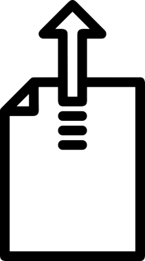 Siyah ve Beyaz Logo Simgesi PNG Biçimini Yükle. Web Sitesi Düğmesi, Mobil Uygulama Arayüzü, Dosya Aktarımı, Belge Paylaşımı, Bulut Depolama ve Veri Yedekleme için Minimalist Düz Tasarımlı Tek Renkli Ok Gönderme İşareti Grafiksel Elemanı