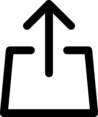 Siyah ve Beyaz Logo Simgesi PNG Biçimini Yükle. Web Sitesi Düğmesi, Mobil Uygulama Arayüzü, Dosya Aktarımı, Belge Paylaşımı, Bulut Depolama ve Veri Yedekleme için Minimalist Düz Tasarımlı Tek Renkli Ok Gönderme İşareti Grafiksel Elemanı