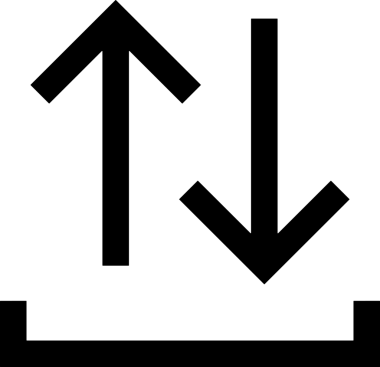 Siyah ve Beyaz Logo Simgesi PNG Biçimini Yükle. Web Sitesi Düğmesi, Mobil Uygulama Arayüzü, Dosya Aktarımı, Belge Paylaşımı, Bulut Depolama ve Veri Yedekleme için Minimalist Düz Tasarımlı Tek Renkli Ok Gönderme İşareti Grafiksel Elemanı