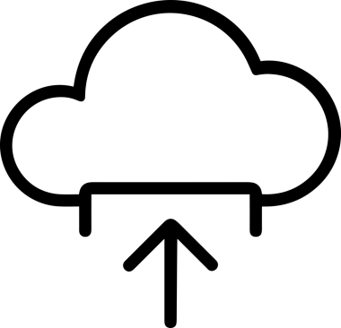 Siyah ve Beyaz Logo Simgesi PNG Biçimini Yükle. Web Sitesi Düğmesi, Mobil Uygulama Arayüzü, Dosya Aktarımı, Belge Paylaşımı, Bulut Depolama ve Veri Yedekleme için Minimalist Düz Tasarımlı Tek Renkli Ok Gönderme İşareti Grafiksel Elemanı