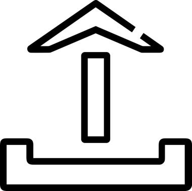 Siyah ve Beyaz Logo Simgesi PNG Biçimini Yükle. Web Sitesi Düğmesi, Mobil Uygulama Arayüzü, Dosya Aktarımı, Belge Paylaşımı, Bulut Depolama ve Veri Yedekleme için Minimalist Düz Tasarımlı Tek Renkli Ok Gönderme İşareti Grafiksel Elemanı
