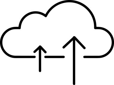 Siyah ve Beyaz Logo Simgesi PNG Biçimini Yükle. Web Sitesi Düğmesi, Mobil Uygulama Arayüzü, Dosya Aktarımı, Belge Paylaşımı, Bulut Depolama ve Veri Yedekleme için Minimalist Düz Tasarımlı Tek Renkli Ok Gönderme İşareti Grafiksel Elemanı