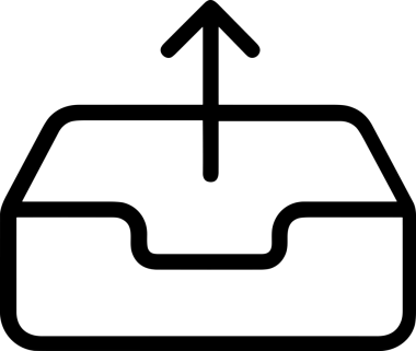 Siyah ve Beyaz Logo Simgesi PNG Biçimini Yükle. Web Sitesi Düğmesi, Mobil Uygulama Arayüzü, Dosya Aktarımı, Belge Paylaşımı, Bulut Depolama ve Veri Yedekleme için Minimalist Düz Tasarımlı Tek Renkli Ok Gönderme İşareti Grafiksel Elemanı
