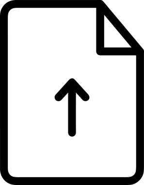 Siyah ve Beyaz Logo Simgesi PNG Biçimini Yükle. Web Sitesi Düğmesi, Mobil Uygulama Arayüzü, Dosya Aktarımı, Belge Paylaşımı, Bulut Depolama ve Veri Yedekleme için Minimalist Düz Tasarımlı Tek Renkli Ok Gönderme İşareti Grafiksel Elemanı