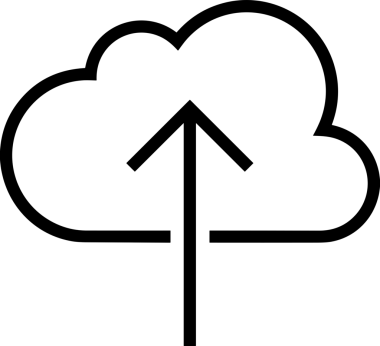 Siyah ve Beyaz Logo Simgesi PNG Biçimini Yükle. Web Sitesi Düğmesi, Mobil Uygulama Arayüzü, Dosya Aktarımı, Belge Paylaşımı, Bulut Depolama ve Veri Yedekleme için Minimalist Düz Tasarımlı Tek Renkli Ok Gönderme İşareti Grafiksel Elemanı