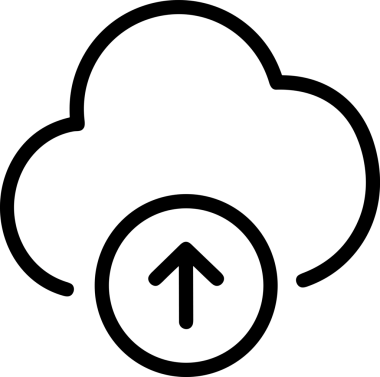 Siyah ve Beyaz Logo Simgesi PNG Biçimini Yükle. Web Sitesi Düğmesi, Mobil Uygulama Arayüzü, Dosya Aktarımı, Belge Paylaşımı, Bulut Depolama ve Veri Yedekleme için Minimalist Düz Tasarımlı Tek Renkli Ok Gönderme İşareti Grafiksel Elemanı