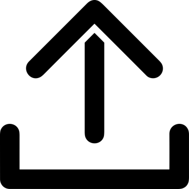 Siyah ve Beyaz Logo Simgesi PNG Biçimini Yükle. Web Sitesi Düğmesi, Mobil Uygulama Arayüzü, Dosya Aktarımı, Belge Paylaşımı, Bulut Depolama ve Veri Yedekleme için Minimalist Düz Tasarımlı Tek Renkli Ok Gönderme İşareti Grafiksel Elemanı