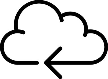 Siyah ve Beyaz Logo Simgesi PNG Biçimini Yükle. Web Sitesi Düğmesi, Mobil Uygulama Arayüzü, Dosya Aktarımı, Belge Paylaşımı, Bulut Depolama ve Veri Yedekleme için Minimalist Düz Tasarımlı Tek Renkli Ok Gönderme İşareti Grafiksel Elemanı