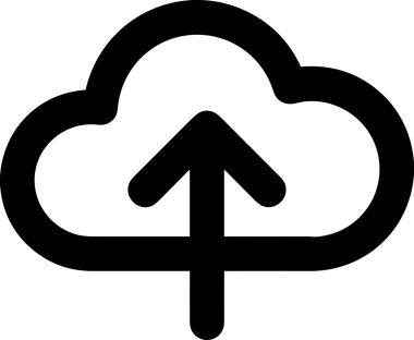 Siyah ve Beyaz Logo Simgesi PNG Biçimini Yükle. Web Sitesi Düğmesi, Mobil Uygulama Arayüzü, Dosya Aktarımı, Belge Paylaşımı, Bulut Depolama ve Veri Yedekleme için Minimalist Düz Tasarımlı Tek Renkli Ok Gönderme İşareti Grafiksel Elemanı