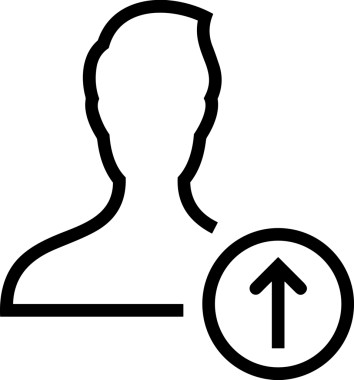 Siyah ve Beyaz Logo Simgesi PNG Biçimini Yükle. Web Sitesi Düğmesi, Mobil Uygulama Arayüzü, Dosya Aktarımı, Belge Paylaşımı, Bulut Depolama ve Veri Yedekleme için Minimalist Düz Tasarımlı Tek Renkli Ok Gönderme İşareti Grafiksel Elemanı