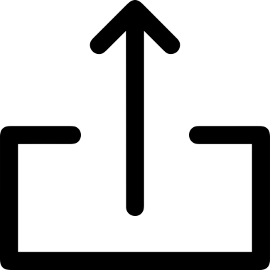 Siyah ve Beyaz Logo Simgesi PNG Biçimini Yükle. Web Sitesi Düğmesi, Mobil Uygulama Arayüzü, Dosya Aktarımı, Belge Paylaşımı, Bulut Depolama ve Veri Yedekleme için Minimalist Düz Tasarımlı Tek Renkli Ok Gönderme İşareti Grafiksel Elemanı