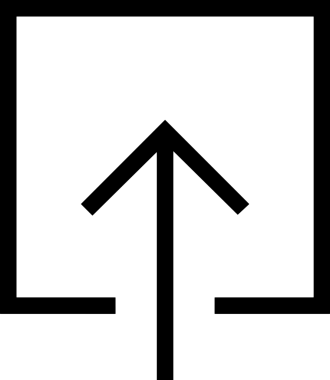 Siyah ve Beyaz Logo Simgesi PNG Biçimini Yükle. Web Sitesi Düğmesi, Mobil Uygulama Arayüzü, Dosya Aktarımı, Belge Paylaşımı, Bulut Depolama ve Veri Yedekleme için Minimalist Düz Tasarımlı Tek Renkli Ok Gönderme İşareti Grafiksel Elemanı