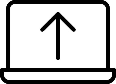 Siyah ve Beyaz Logo Simgesi PNG Biçimini Yükle. Web Sitesi Düğmesi, Mobil Uygulama Arayüzü, Dosya Aktarımı, Belge Paylaşımı, Bulut Depolama ve Veri Yedekleme için Minimalist Düz Tasarımlı Tek Renkli Ok Gönderme İşareti Grafiksel Elemanı