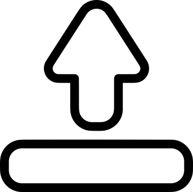 Siyah ve Beyaz Logo Simgesi PNG Biçimini Yükle. Web Sitesi Düğmesi, Mobil Uygulama Arayüzü, Dosya Aktarımı, Belge Paylaşımı, Bulut Depolama ve Veri Yedekleme için Minimalist Düz Tasarımlı Tek Renkli Ok Gönderme İşareti Grafiksel Elemanı