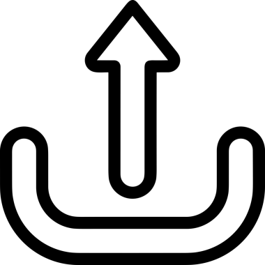 Siyah ve Beyaz Logo Simgesi PNG Biçimini Yükle. Web Sitesi Düğmesi, Mobil Uygulama Arayüzü, Dosya Aktarımı, Belge Paylaşımı, Bulut Depolama ve Veri Yedekleme için Minimalist Düz Tasarımlı Tek Renkli Ok Gönderme İşareti Grafiksel Elemanı