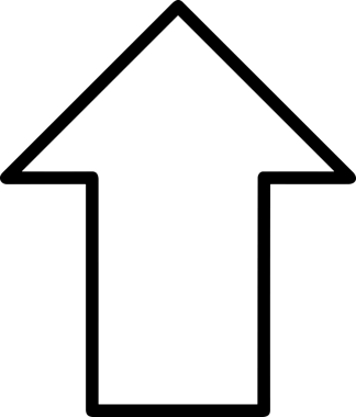 Siyah ve Beyaz Logo Simgesi PNG Biçimini Yükle. Web Sitesi Düğmesi, Mobil Uygulama Arayüzü, Dosya Aktarımı, Belge Paylaşımı, Bulut Depolama ve Veri Yedekleme için Minimalist Düz Tasarımlı Tek Renkli Ok Gönderme İşareti Grafiksel Elemanı