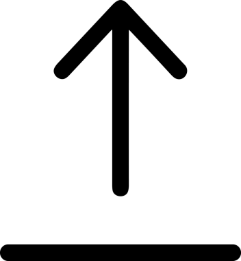 Siyah ve Beyaz Logo Simgesi PNG Biçimini Yükle. Web Sitesi Düğmesi, Mobil Uygulama Arayüzü, Dosya Aktarımı, Belge Paylaşımı, Bulut Depolama ve Veri Yedekleme için Minimalist Düz Tasarımlı Tek Renkli Ok Gönderme İşareti Grafiksel Elemanı