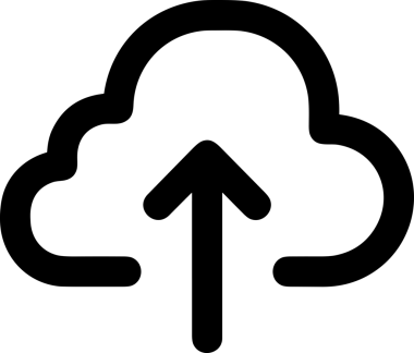 Siyah ve Beyaz Logo Simgesi PNG Biçimini Yükle. Web Sitesi Düğmesi, Mobil Uygulama Arayüzü, Dosya Aktarımı, Belge Paylaşımı, Bulut Depolama ve Veri Yedekleme için Minimalist Düz Tasarımlı Tek Renkli Ok Gönderme İşareti Grafiksel Elemanı