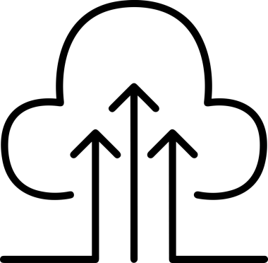 Siyah ve Beyaz Logo Simgesi PNG Biçimini Yükle. Web Sitesi Düğmesi, Mobil Uygulama Arayüzü, Dosya Aktarımı, Belge Paylaşımı, Bulut Depolama ve Veri Yedekleme için Minimalist Düz Tasarımlı Tek Renkli Ok Gönderme İşareti Grafiksel Elemanı