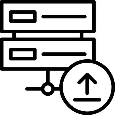 Siyah ve Beyaz Logo Simgesi PNG Biçimini Yükle. Web Sitesi Düğmesi, Mobil Uygulama Arayüzü, Dosya Aktarımı, Belge Paylaşımı, Bulut Depolama ve Veri Yedekleme için Minimalist Düz Tasarımlı Tek Renkli Ok Gönderme İşareti Grafiksel Elemanı