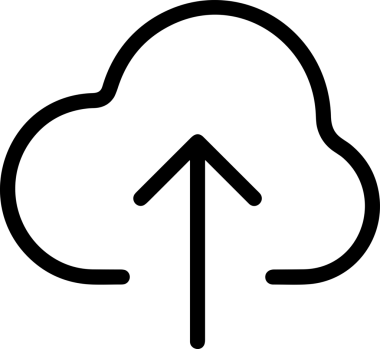 Siyah ve Beyaz Logo Simgesi PNG Biçimini Yükle. Web Sitesi Düğmesi, Mobil Uygulama Arayüzü, Dosya Aktarımı, Belge Paylaşımı, Bulut Depolama ve Veri Yedekleme için Minimalist Düz Tasarımlı Tek Renkli Ok Gönderme İşareti Grafiksel Elemanı