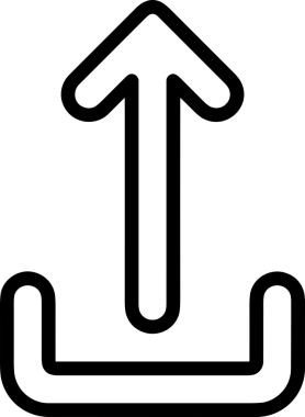 Siyah ve Beyaz Logo Simgesi PNG Biçimini Yükle. Web Sitesi Düğmesi, Mobil Uygulama Arayüzü, Dosya Aktarımı, Belge Paylaşımı, Bulut Depolama ve Veri Yedekleme için Minimalist Düz Tasarımlı Tek Renkli Ok Gönderme İşareti Grafiksel Elemanı