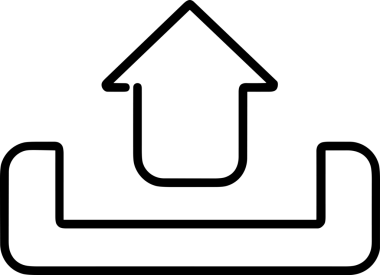 Siyah ve Beyaz Logo Simgesi PNG Biçimini Yükle. Web Sitesi Düğmesi, Mobil Uygulama Arayüzü, Dosya Aktarımı, Belge Paylaşımı, Bulut Depolama ve Veri Yedekleme için Minimalist Düz Tasarımlı Tek Renkli Ok Gönderme İşareti Grafiksel Elemanı